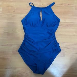 Ellen Tracy’s high neck swimsuit
